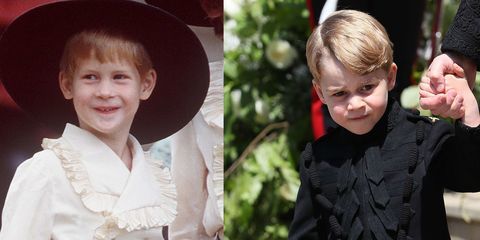 Prince George i Prince Harry jako paziowie